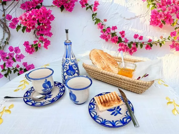 Set Desayuno Alhambra Cerámica Fajalauza Azul